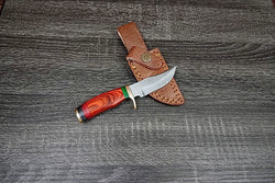 6” custom handmade Damascus steel with finger guard