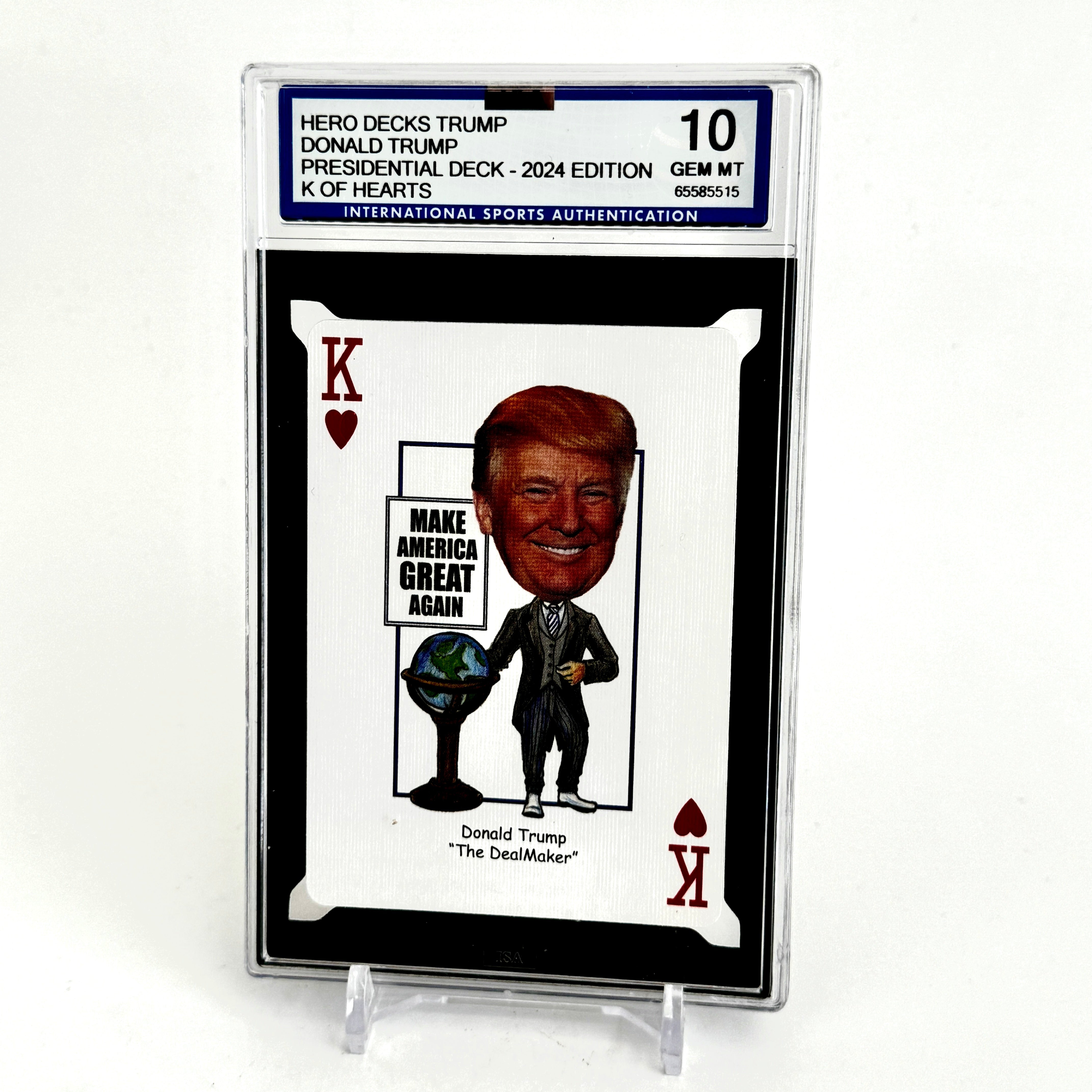 2024 Hero decks Donald Trump King of hearts ISA 10