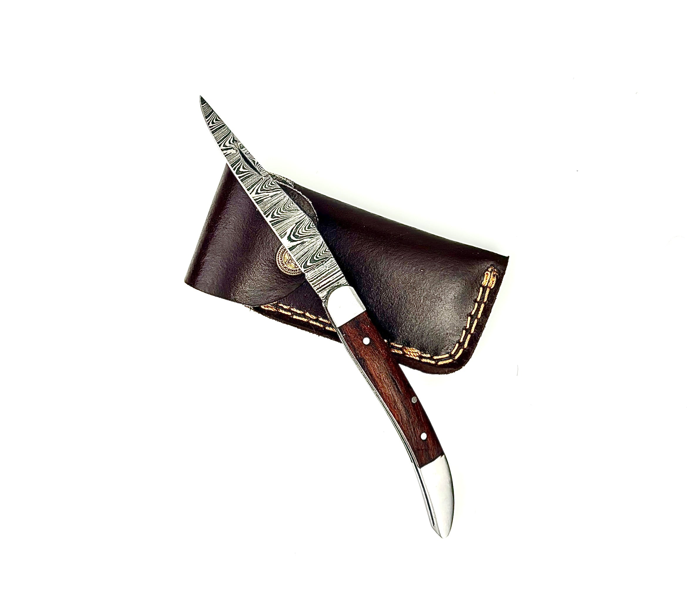 8” folding knife brown