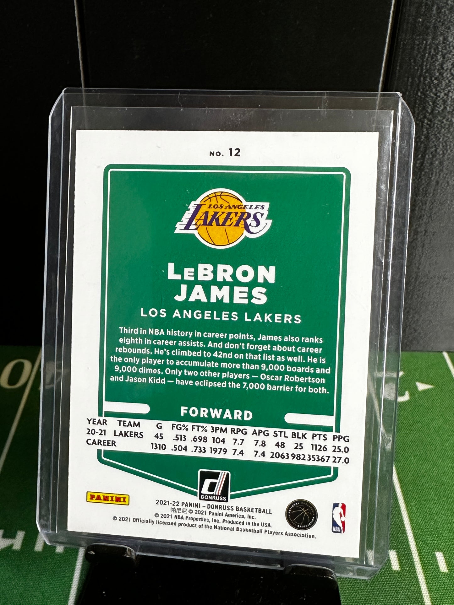 LEBRON JAMES PARALLEL 2021-22 DONRUSS HOLO TEAL Laser #12 LOS ANGELES LAKERS