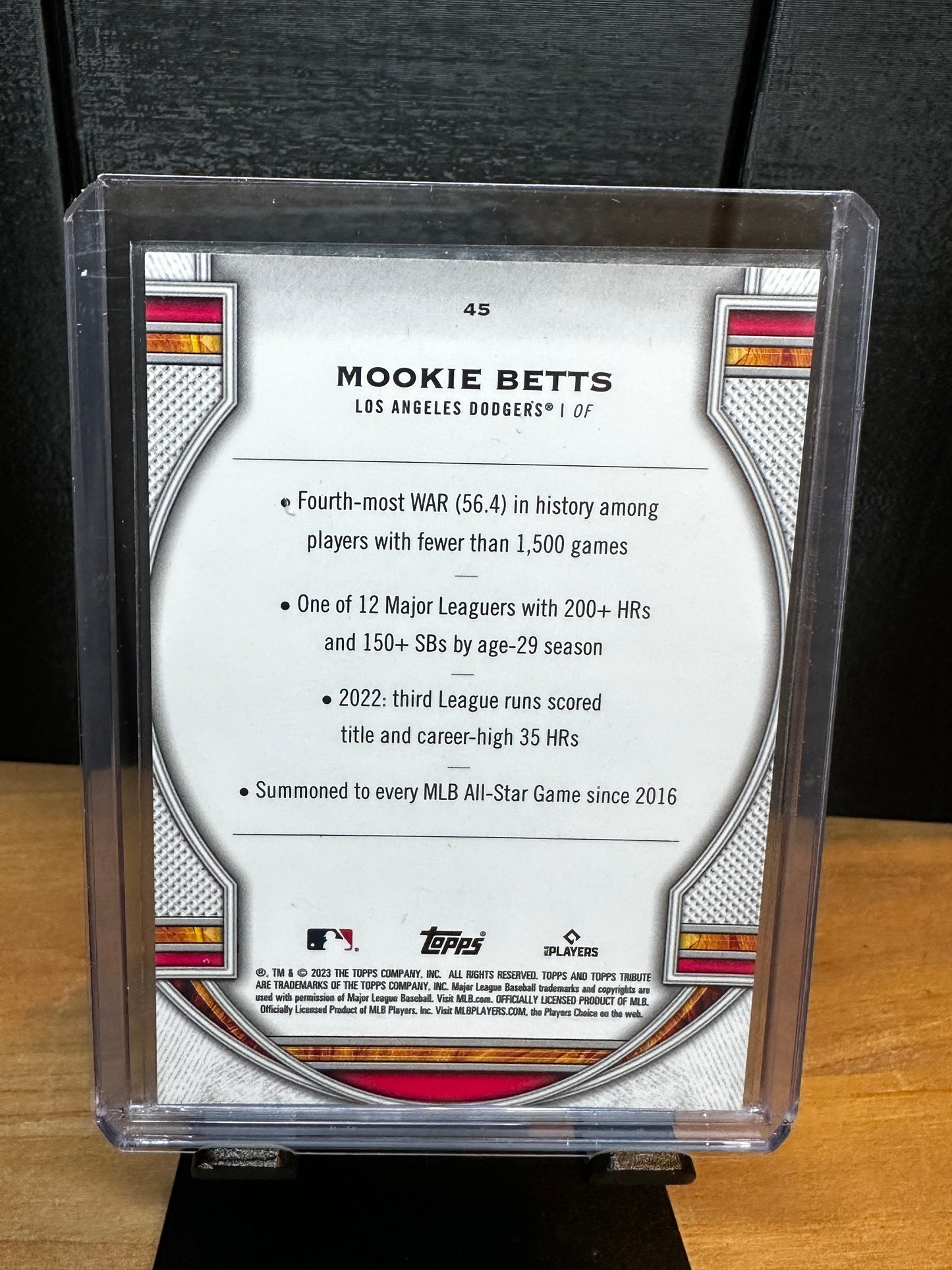 2023 Topps Tribute Mookie Betts Dodgers No. 45