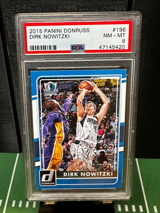 2015-16 Panini Donruss Dirk Nowitzki Dallas Mavericks #196 PSA 8