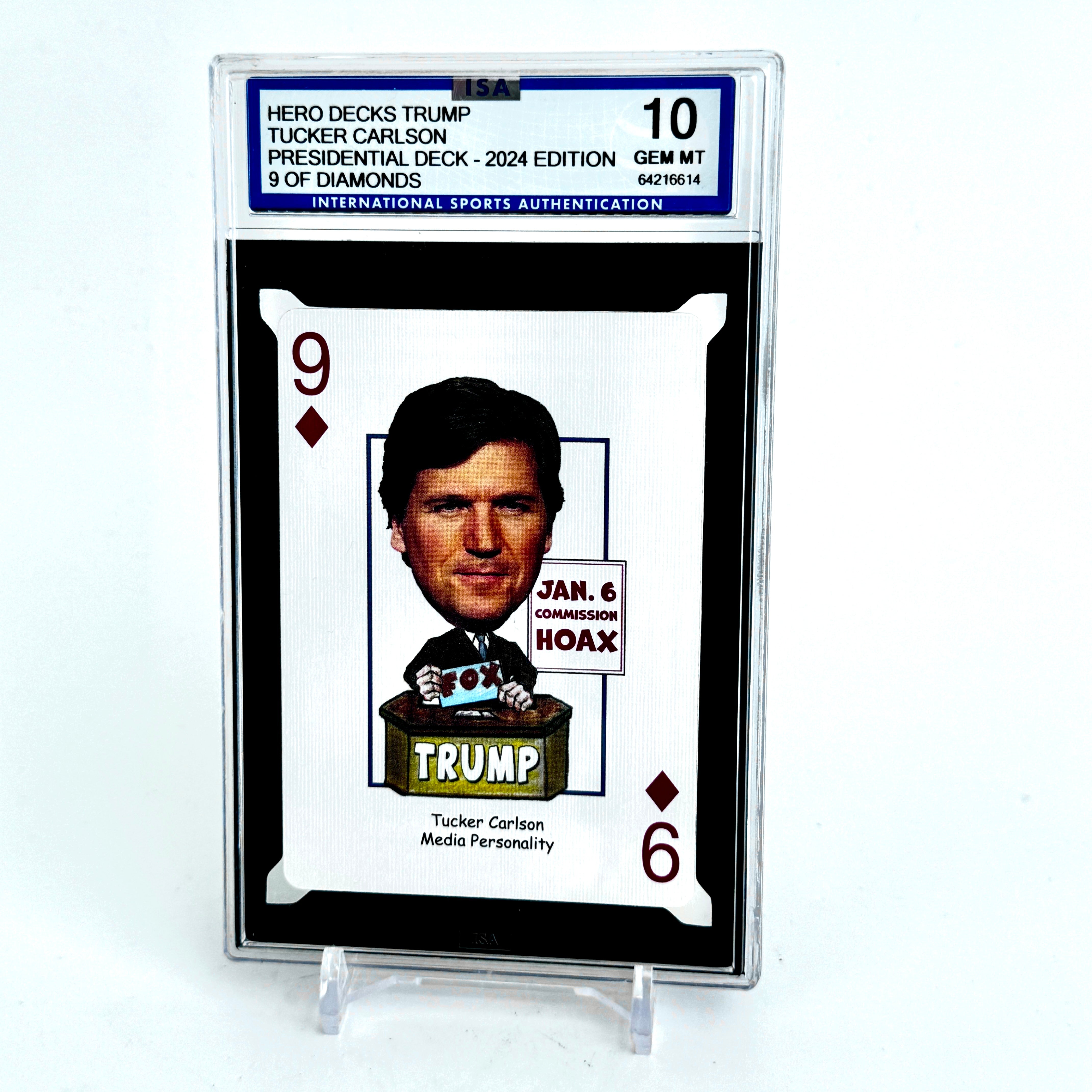 2024 Hero decks Trump Tucker Carlson 9 of diamonds ISA10