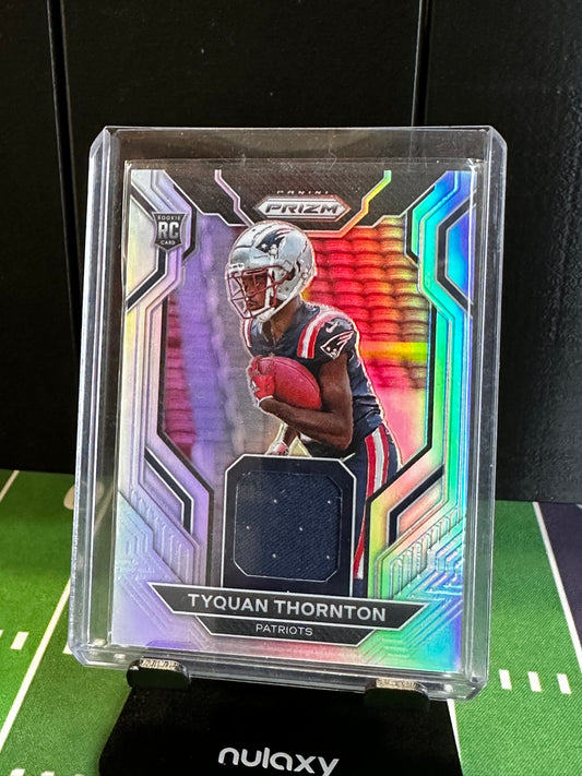 2022 PANINI PRIZM TYQUAN THORNTON RC SILVER ROOKIE GEAR JERSEY RELIC PATRIOTS