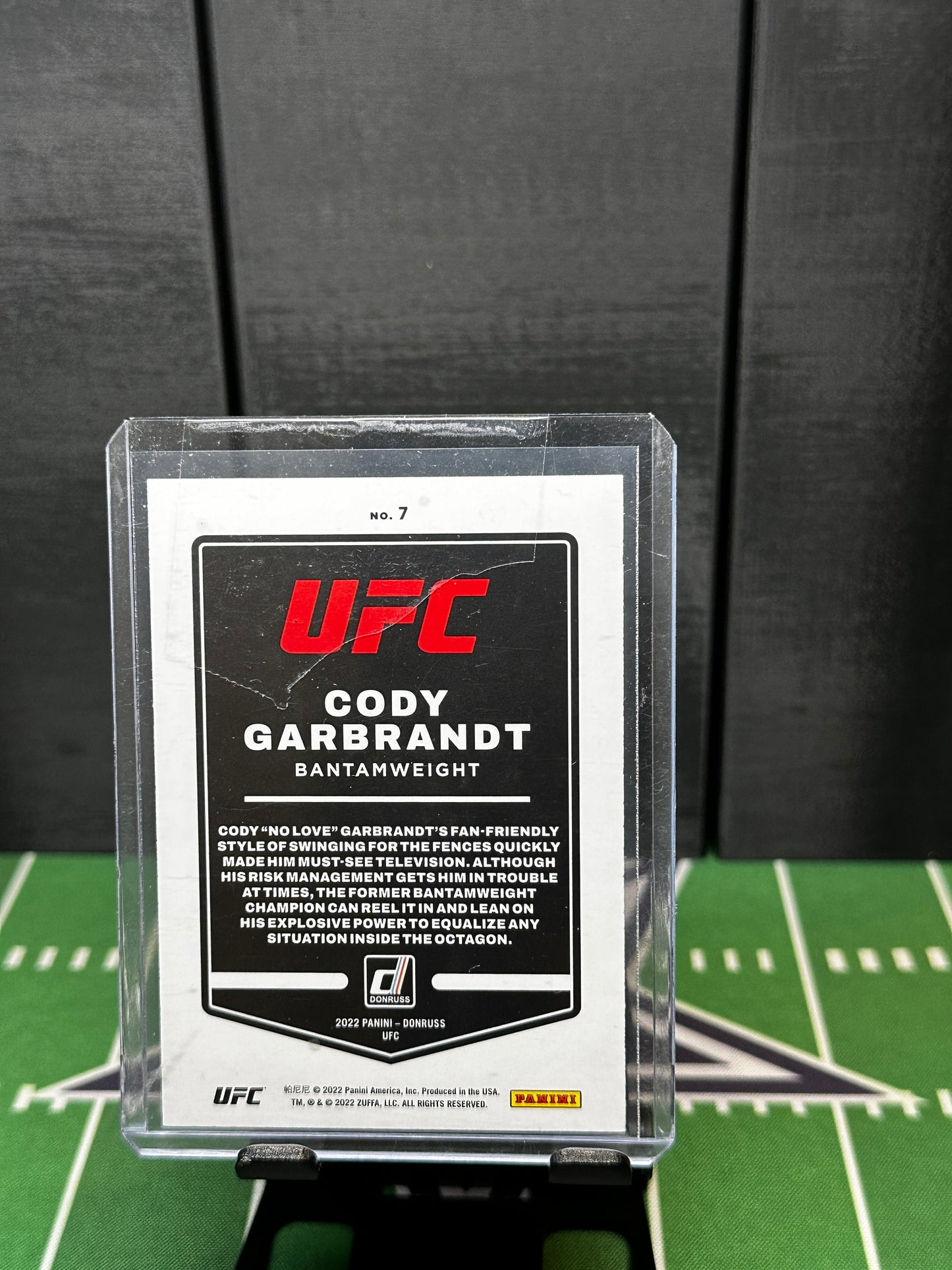 2022 Panini Donruss UFC Cody Garbrandt Base #7 Press Proof Silver on card auto