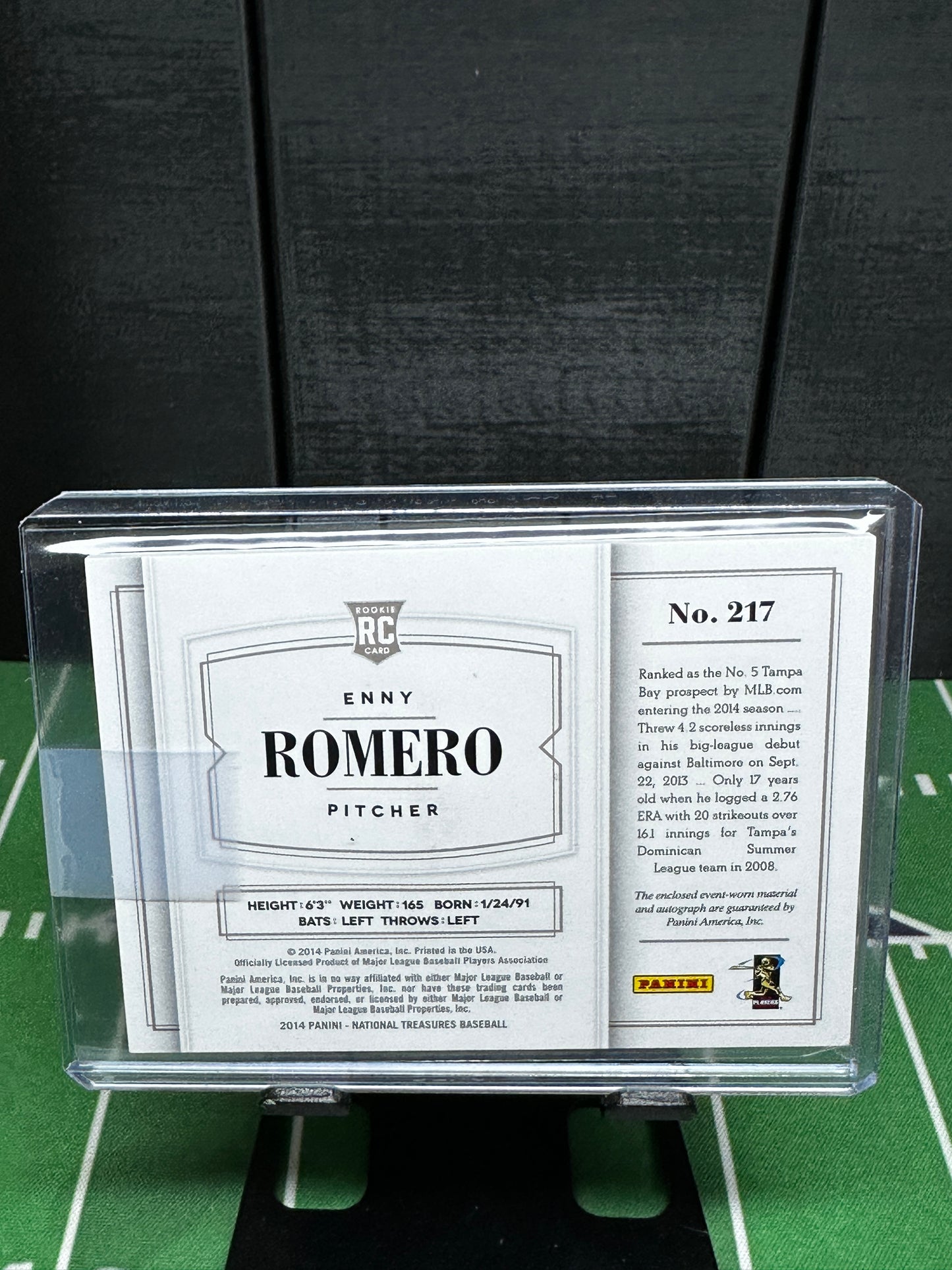 2014 National Treasures Material Signatures Gold /25 Enny Romero Rookie Auto RC