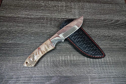 9.1" CUSTOM HANDMADE HUNTING KNIFE COMBAT FIXED BLADE ANTLER Handle