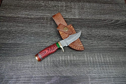 6” custom handmade Damascus steel with finger guard