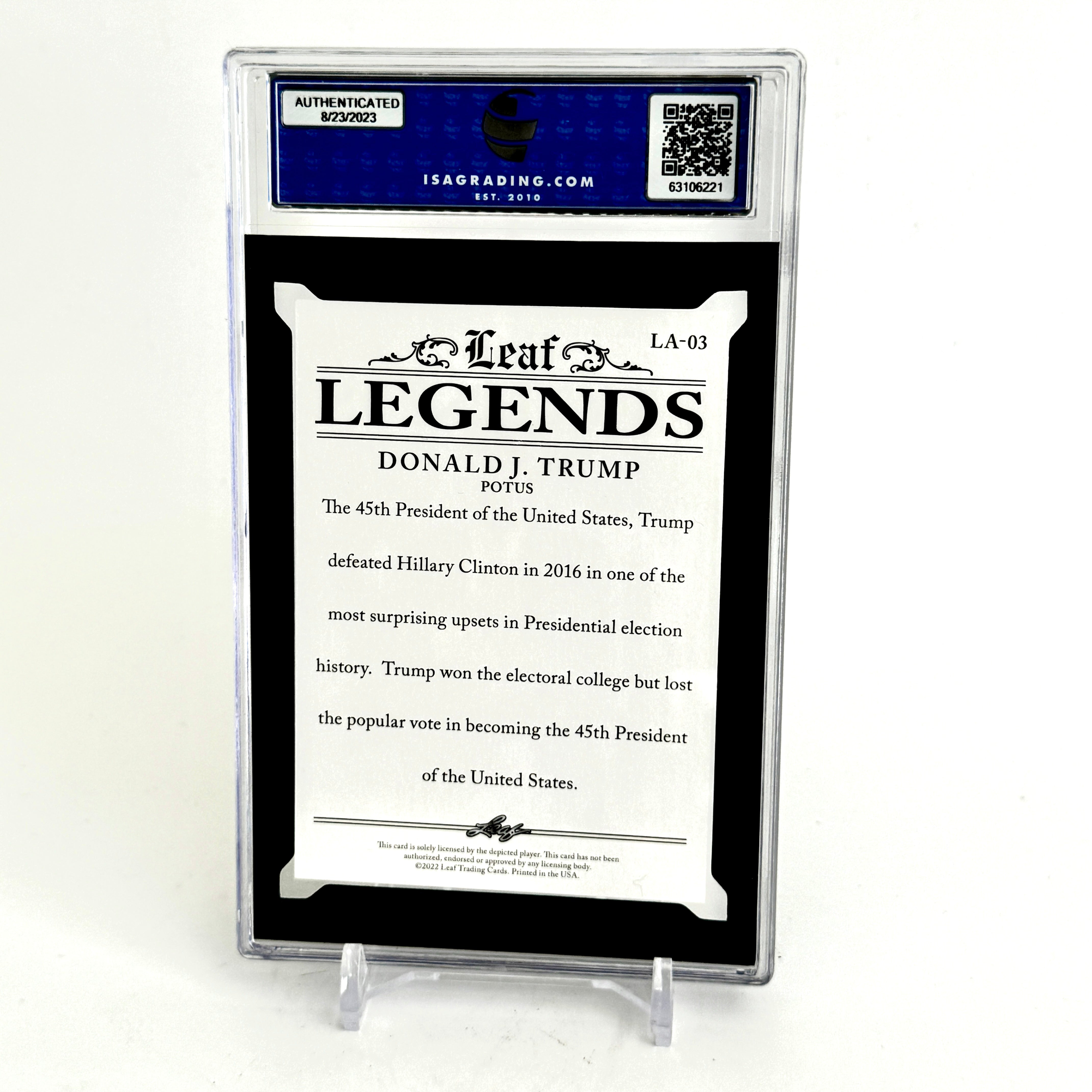 2022 Leaf legends Donald Trump #LA-03 ISA10