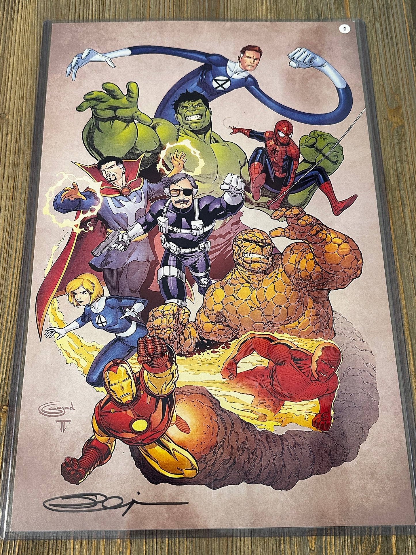 11x17 signed print Avengers tribute to Stan Lee