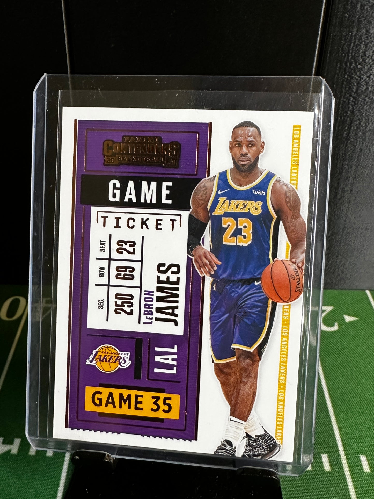 2020-21 Contenders LeBron James Green Game Ticket Parallel Los Angeles Lakers