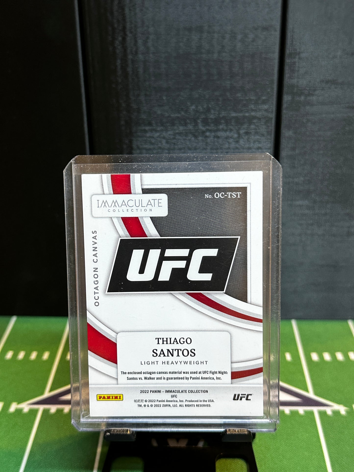 2022 Immaculate Collection UFC Thiago Santos Jumbo Octagon Canvas Patch #30/99