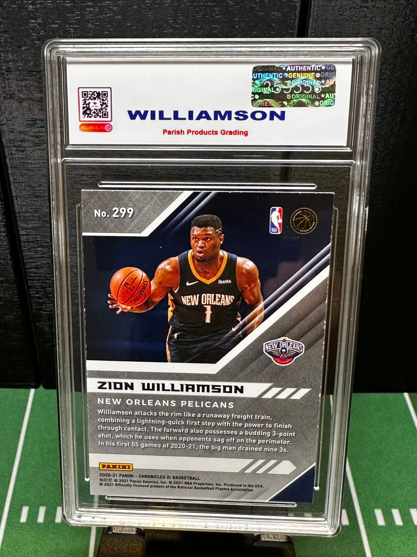 2020-21 Panini Chronicles XR Zion Williamson #299 Pelicans PPG 9