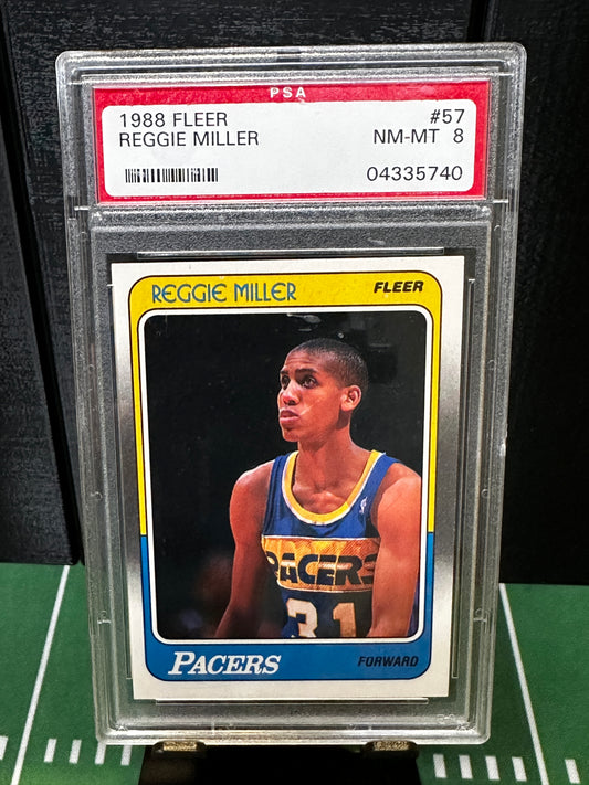 1988-89 Fleer 57 Reggie Miller PSA 8 RC Rookie