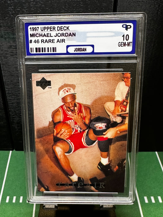 Michael Jordan Card AUTHENTIC SP INSERT CARD CHROME SILVER FOIL BULLS JERSEY #23 PPG 10