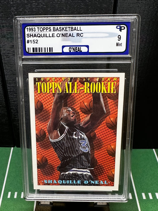 1993 Topps All-Star Rookie first team Shaquille Oneal #152 Orlando Magic NBA PPG 9