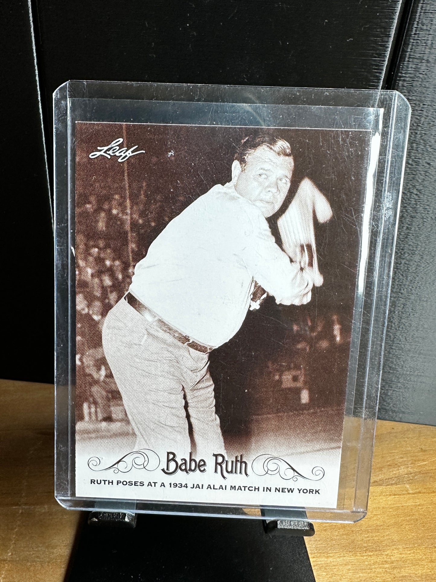 2016 Leaf Trading Baseball Card Babe Ruth: Ruth Poses at a 1934 #19