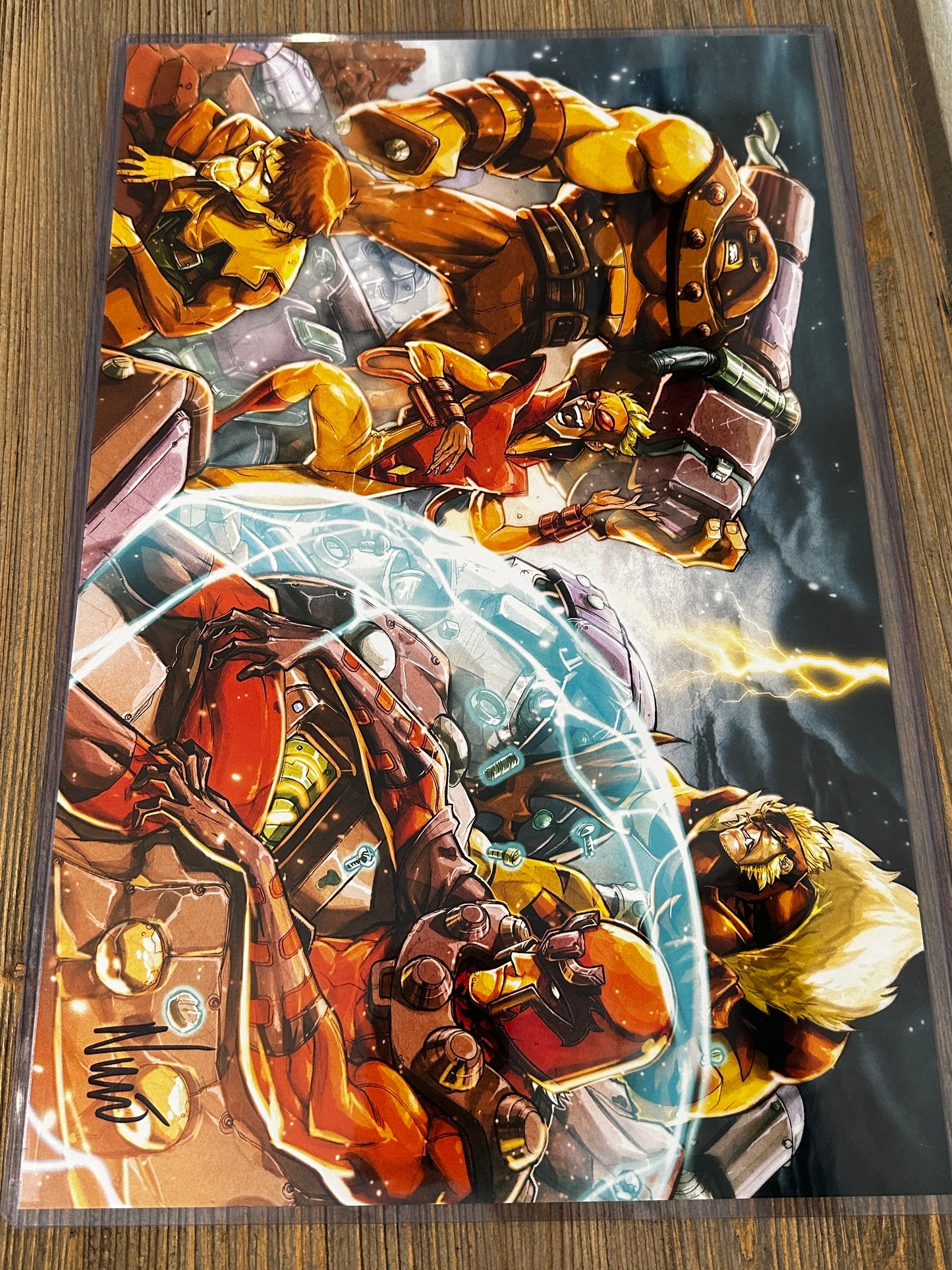 11x17 signed print X-men Stand-off Connecting art 2/2