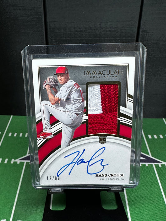 2022 Immaculate Hans Crouse Red Rookie Patch Autograph Auto RC  /49