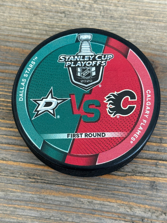 2020 Round 1 Dallas Stars vs Calgary Flames Stanley Cup Playoffs Puck