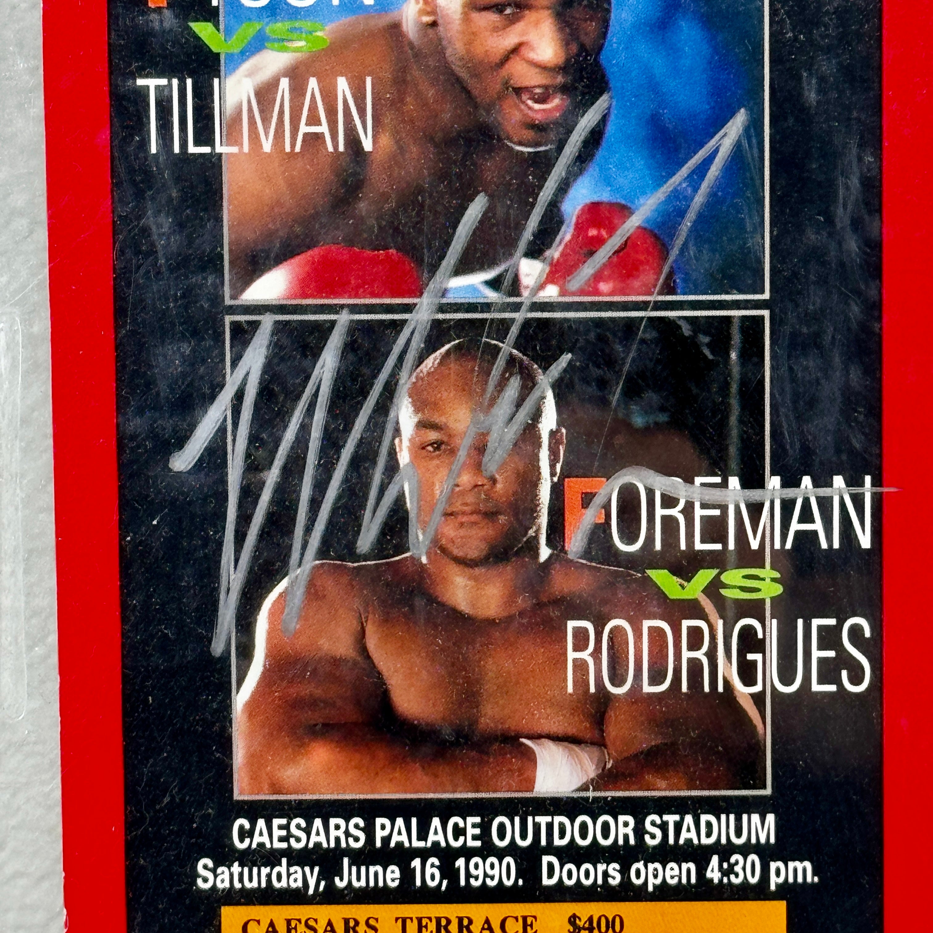 Mike Tyson signed fight card PSA Encapsulated Authentic Auto