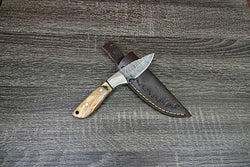 Forged Skinner Knife Twist Damascus Walnut Wood Hiking