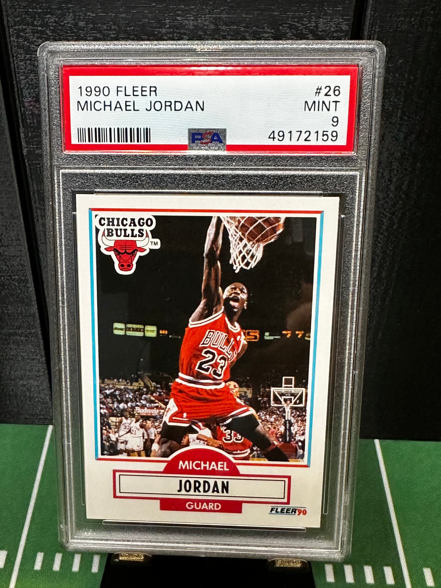 1990 Fleer Michael Jordan PSA 9 MINT Card #26 Chicago Bulls HOF