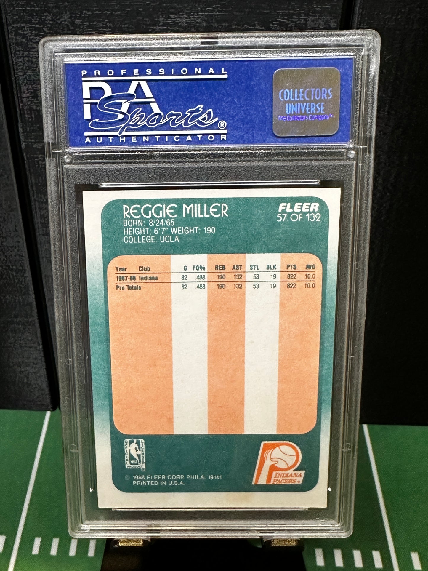 1988-89 Fleer 57 Reggie Miller PSA 8 RC Rookie