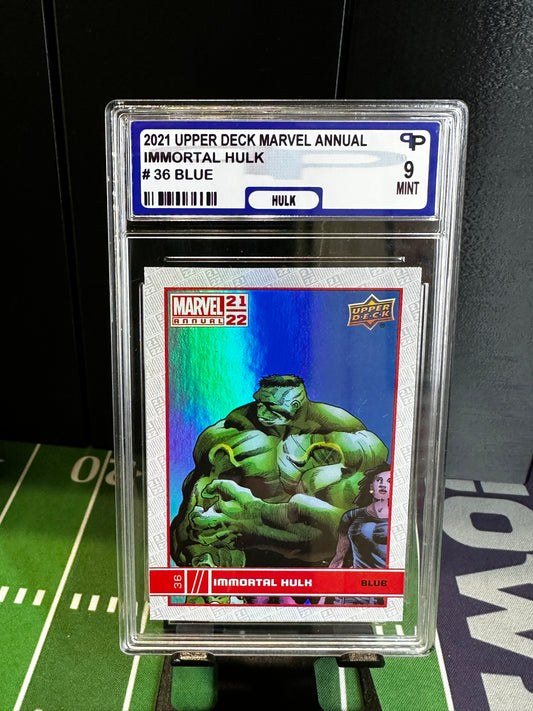 Immortal Hulk 2021-22 Upper Deck Marvel Annual Blue Foil Parallel #36 PPG 9
