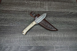 Custom Skinner Knife Rain Drop Damascus Bone Gift Minature Bushcraft