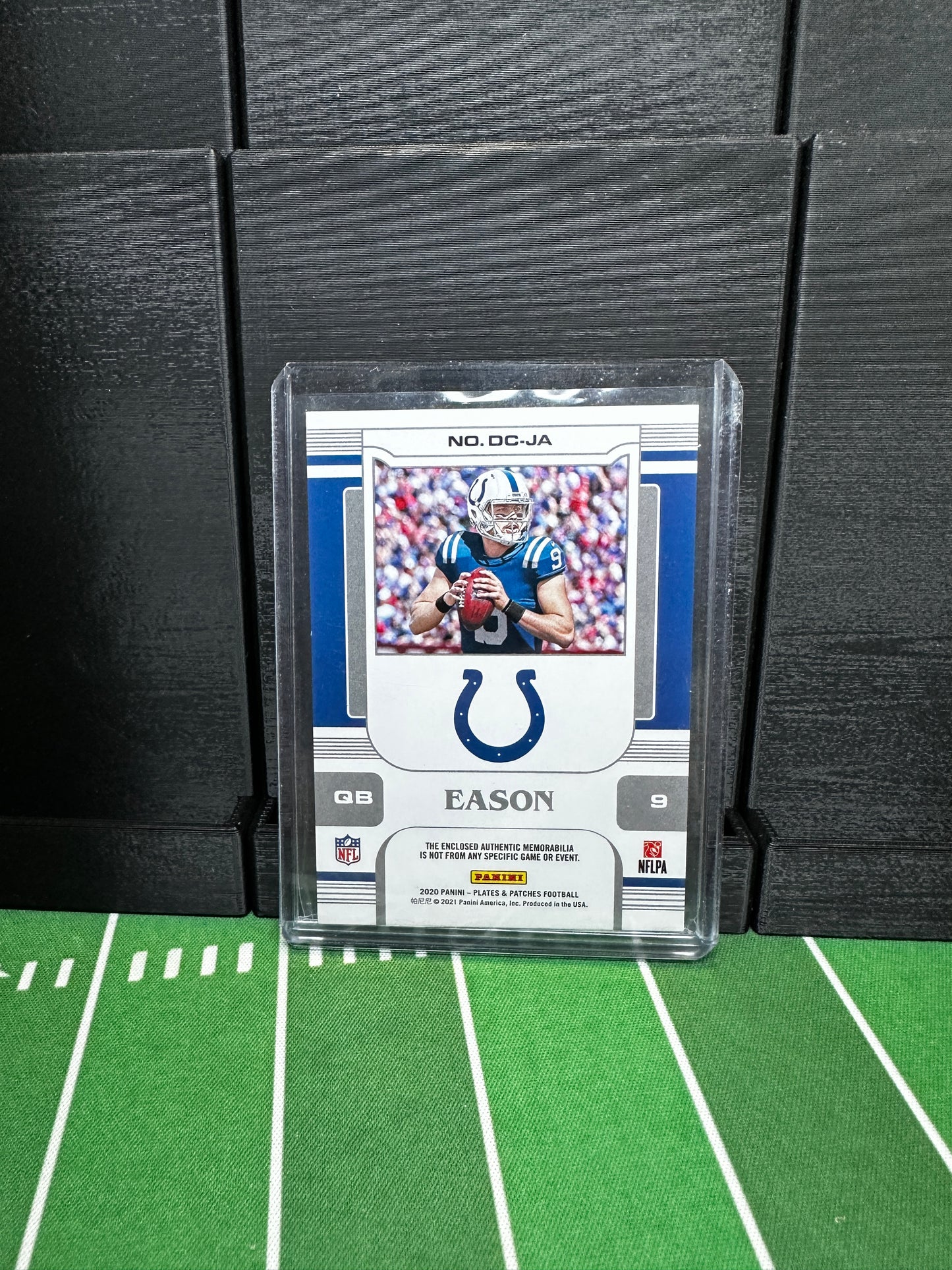 Jacob Eason 2020 Plates & Patches Double Coverage Relic /50 Colts RC Rookie