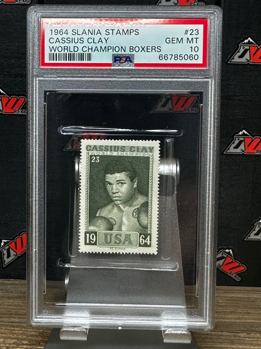 1964 Slania Stamps Cassius Clay WORLD CHAMPION BOXERS HOF #23 PSA 10 GEM MINT